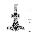 Sterling Silver Thor's Hammer Pendant - Norse Jewelry
