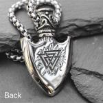 Silver Viking Arrowhead Vegvisir Valknut Pendant Necklace