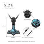 Sterling Silver Thor’s Hammer Necklace with Turquoise