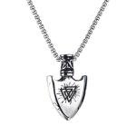 Silver Viking Arrowhead Vegvisir Valknut Pendant Necklace