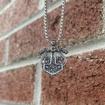 Viking Thor's Hammer Dragon Pendant Necklace for Women
