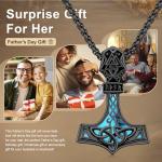 Sterling Silver Thor’s Hammer Necklace with Turquoise