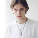 Black Thor's Hammer Necklace with Viking Runes