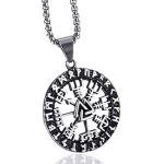 Norse Viking Amulet Necklace with Valknut & Vegvisir