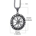 Norse Viking Amulet Necklace with Valknut & Vegvisir