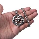 Norse Viking Amulet Necklace with Valknut & Vegvisir