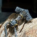 Thor's Hammer Necklace - Black Stainless Steel Mjolnir