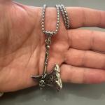 Viking Valknut Axe Pendant Necklace for Men