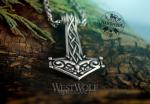 Viking Mjolnir Hammer Pendant with Thor Face