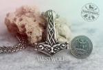 Viking Mjolnir Hammer Pendant with Thor Face