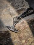 Viking Mjolnir Hammer Necklace with Wheat Chain
