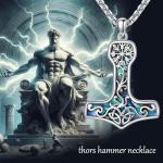 Viking Thor Hammer Necklace in Sterling Silver