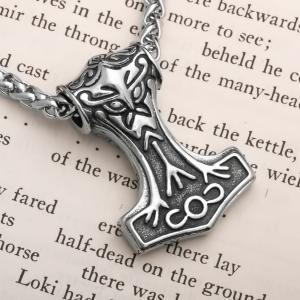 Viking Thor's Hammer Stainless Steel Pendant Necklace