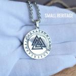 Valknut Necklace with Rotating Stainless Steel Pendant