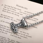 Viking Thor's Hammer Stainless Steel Pendant Necklace