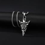 Viking Valknut Arrow Necklace in Stainless Steel