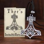 Thor's Hammer Pendant Necklace - Pewter Mjolnir