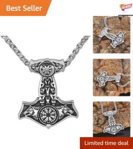 Thor's Hammer Mjolnir Necklace - Viking Style