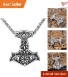 Thor's Hammer Mjolnir Necklace - Viking Style