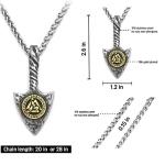 Viking Spear Head Valknut Necklace in Gold