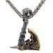 Viking Valknut Axe Necklace for Men – Gold & Steel