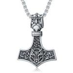 Mjolnir Thor's Hammer Pendant Necklace in Silver