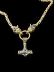 Viking Wolf Necklace with Thor’s Hammer Pendant
