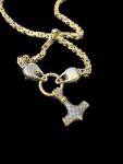 Viking Wolf Necklace with Thor’s Hammer Pendant