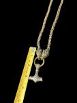 Viking Wolf Necklace with Thor’s Hammer Pendant