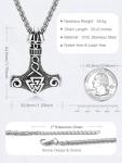 Valknut Amulet Thor's Hammer Necklace for Men