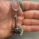 Viking Valknut Axe Pendant with 24-Inch Chain
