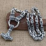 Men's Viking Necklace with Thor's Hammer Pendant