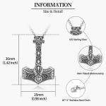 Sterling Silver Thor's Hammer Mjolnir Necklace