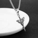Viking Valknut Pendant Necklace in Silver Steel