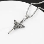 Viking Valknut Pendant Necklace in Silver Steel