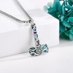 Thor's Hammer Necklace with Abalone Shell Pendant