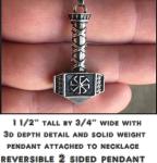 Thor's Hammer Pendant on Sterling Silver Necklace