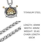 Valknut Sword Shield Pendant - Viking Necklace for Men