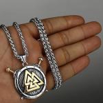 Valknut Sword Shield Pendant - Viking Necklace for Men