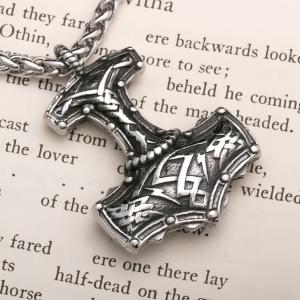 Viking Thor's Hammer Stainless Steel Pendant Necklace