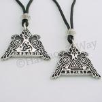 Valhalla Raven Pendant Necklace - Viking Valknut Talisman