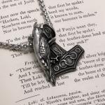 Thor's Hammer Raven Stainless Steel Pendant Necklace