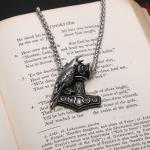 Thor's Hammer Raven Stainless Steel Pendant Necklace
