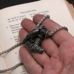Thor's Hammer Raven Stainless Steel Pendant Necklace