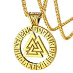 Norse Viking Compass Valknut Pendant Necklace