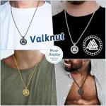 Norse Viking Compass Valknut Pendant Necklace