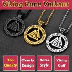 Norse Viking Compass Valknut Pendant Necklace