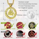 Norse Viking Compass Valknut Pendant Necklace