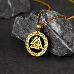 Norse Viking Compass Valknut Pendant Necklace