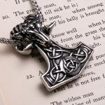 Viking Thor's Hammer Goat Pendant Necklace